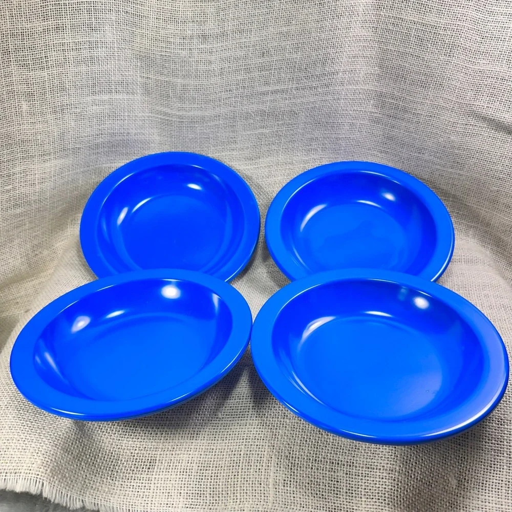 Dallas Ware B-75 Blue Melamine Bowls Set of 4 Plastics‎ Manufacturing Co